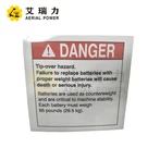 DECAL Danger Tip-Over Battery 43617 for Genie